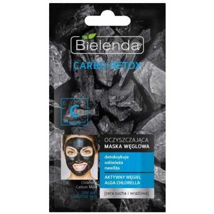 BIELENDA Carbo Detox detoxikačno hydratačná pleťová maska 8g