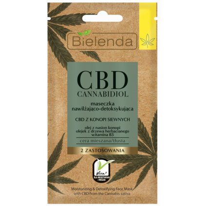 BIELENDA CBD Cannabidiol hydratačno - detoxikačná pleťová maska 8g