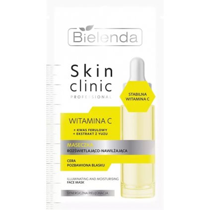 BIELENDA Skin Clinic Professional Vitamin C rozjasňujúca a hydratačná pleťová maska 8g
