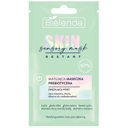 BIELENDA Skin Restart Sensory Mask matujúca prebiotická pleťová maska 8g