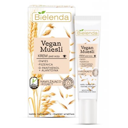 BIELENDA Vegan Muesli Pšenica + Ovos + D-Panthenol + Allatoin hydratačný očný krém 15ml