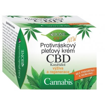 BIO BIONE CBD Kannabidiol + Cannabis protivráskový pleťový krém 51ml