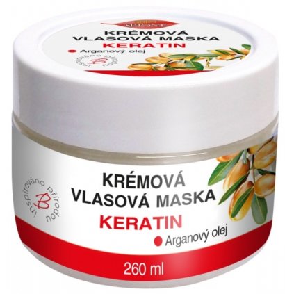 BIO BIONE Keratin + Argánový olej krémová vlasová maska 260ml