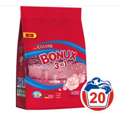BONUX Color 3v1 Radiant Rose prací prášok 20 praní 1,5kg