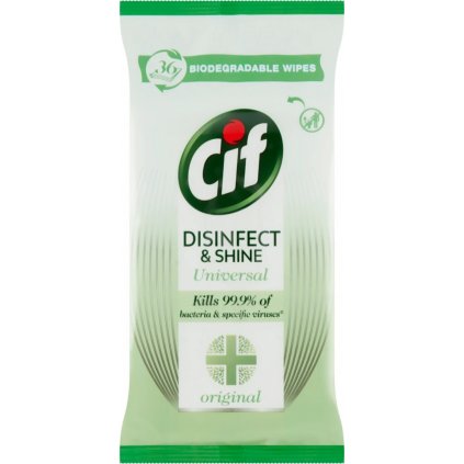 CIF Disinfect and Shine dezinfekčné vlhčené utierky 36ks