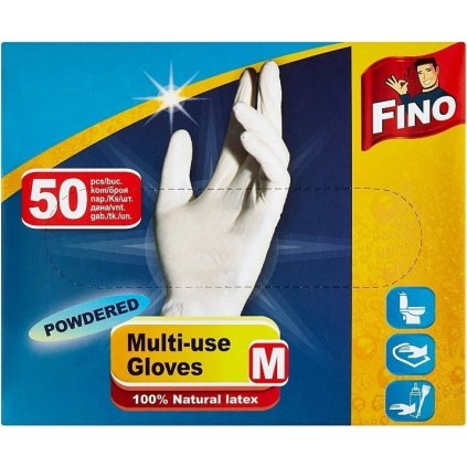 FINO Latex Gloves ochranné rukavice M 50ks