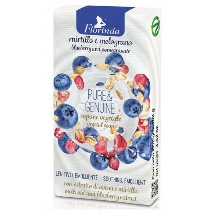 FLORINDA Pure and Genuine Blueberry - Pomegranate tuhé mydlo 100g