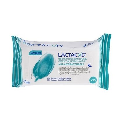 LACTACYD Antibaktérialne intímne vlhčené obrúsky 15ks