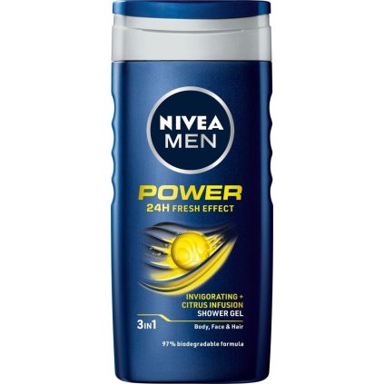 36013 nivea men 3v1 power 24h fresh effect sprchovy gel 250ml