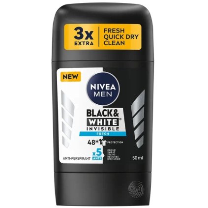 36070 nivea men black and white invisible fresh antiperspirant stick 50ml