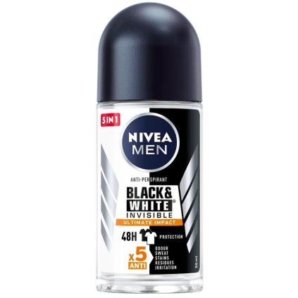 NIVEA Men Black and White Invisible Ultimate Impact antiperspirant roll on 50ml