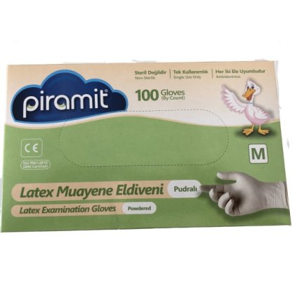 37288 piramit latexove pudrovane ochranne rukavice m 100ks