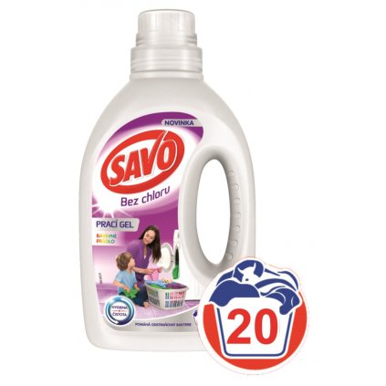 38008 savo bez chloru antibakterialny praci gel na farebnu bielizen 20 prani 1l