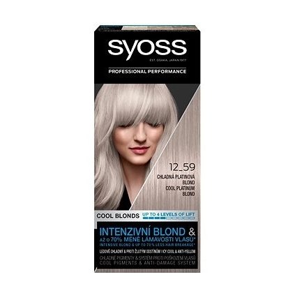 SYOSS Pernament Blond Cool And Ashy 12-59 chladná platinová blond farba na vlasy