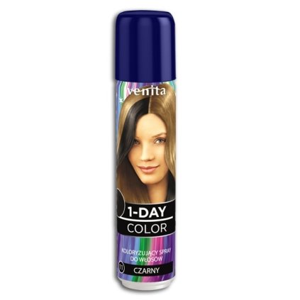 39286 venita 1 day farebny sprej na vlasy cierna 50ml