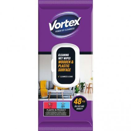 VORTEX Wooden vlhčené utierky na nábytok 48ks