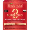 BIELENDA Super Trio 3 Retinol + Vit. C + Kolagén hĺbkovo obnovujúci pleťový krém proti vráskam 70+ deň/noc 50ml