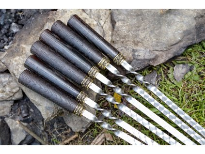 1129 5 sada spizu minimalismus s bronzem tmave 6ks kulaty tvar rukojeti cepel 12 mm