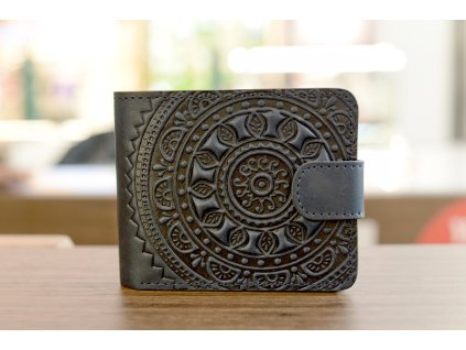 121 skladaci penezenka s reliefem mandala kuze crazy horse tmave modra