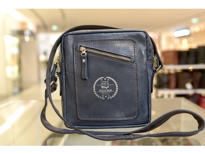 Taška přes rameno "MALEVIČ". Kůže "Krast" tm.modrá