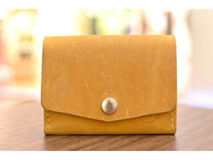 Peněženka "MINI-plus". Kůže "Crazy Horse"  žlutá