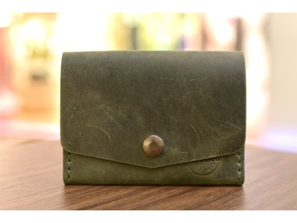 Peněženka "MINI-plus". Kůže "Crazy Horse"  zelená