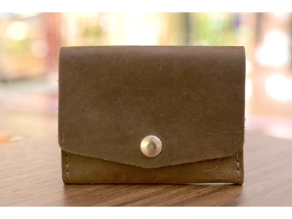 Peněženka "MINI-plus". Kůže "Crazy Horse"  tm.hnědá