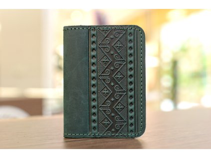 2245 8 organizator na karty id1 2 5 s reliefem vysivka kuze crazy horse tm zelena