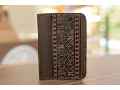 2248 7 organizator na karty id1 2 5 s reliefem vysivka kuze crazy horse tm hneda