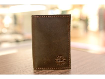 Organizátor na karty a doklady ID1+3. Kůže "Crazy Horse" tmavě hnědá