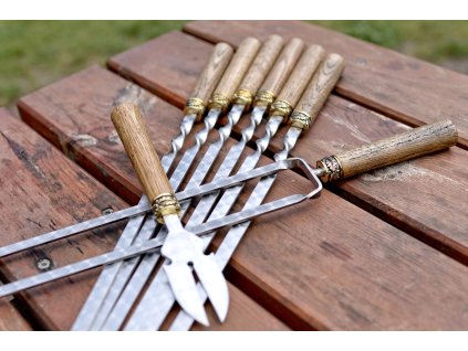 2641 26 sada spizu minimalismus s bronzem svetle 6 spizu dvojity spiz vidlicka na maso a obal