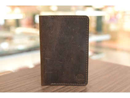 3073 1 organizer na 2 dokumenty formatu pas vnitrni zapinani kuze crazy horse tmave hneda