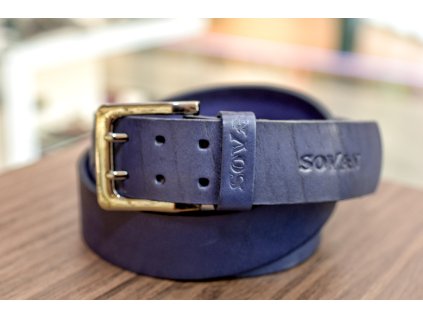 Kožený pásek Premium (36-40 mm). Spona 004. Opaskova kůže tmavě fialová