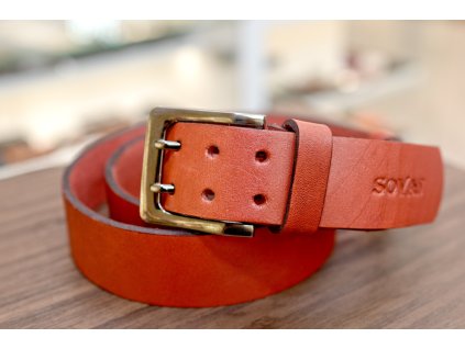 Kožený pásek Premium (36-40 mm). Spona 004. Opaskova kůže červená