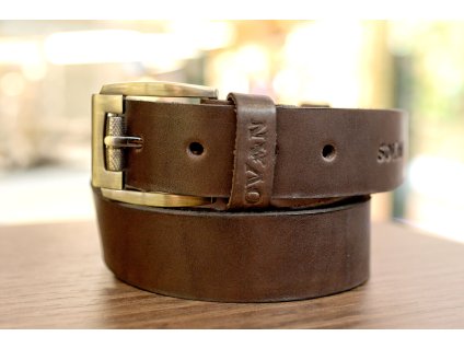 3223 11 kozeny pasek premium 36 40 mm spona 005 opaskova kuze tmave hneda