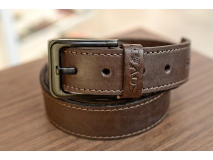 3292 14 kozeny pasek premium 36 40 mm spona 003 prosite opaskova kuze tmave hneda