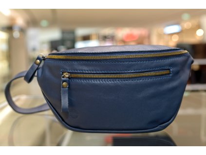 Ledvinka kožená "DIZI-2". Kůže "BOSTON". Tmavě modrá