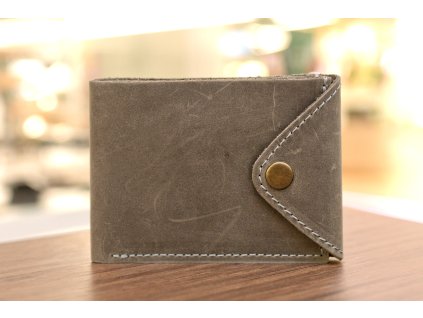 Peněženka "COMPACT". Kůže "Crazy Horse" grafitová