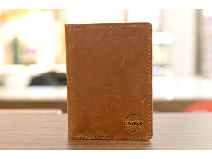 Dokladovka na auto. Kůže "Crazy Horse" rezavá