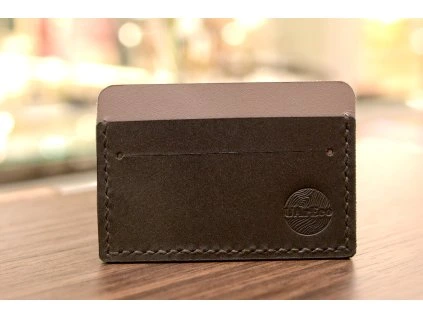 Card-holder Slim. Kůže "Kaiser" šedá/černá