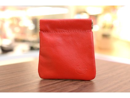 Pouzdro na kliče nebo mince "FROG". Kůže "NAPPA". Červená