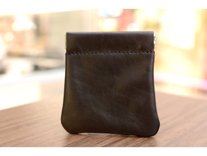 Pouzdro na kliče nebo mince "FROG". Kůže "NAPPA". Černá