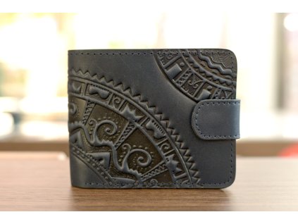 94 skladaci penezenka s reliefem hucul kuze crazy horse tmave modra