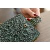 115 2 skladaci penezenka s reliefem mandala kuze crazy horse tmave zelena