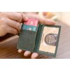 Organizátor na karty a doklady ID1+3. Kůže "Crazy Horse" zelená