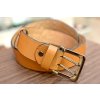 Kožený pásek Premium (36-40 mm). Spona 004. Opaskova kůže žlutá