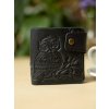 319 2 skladaci ctvercova penezenka s reliefem sovicka kuze crazy horse cerna