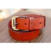 Kožený pásek Premium (36-40 mm). Spona 006. Opaskova kůže červená