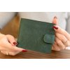 3601 3 skladaci penezenka bez reliefu kuze crazy horse tmave zelena