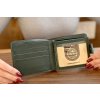 3601 4 skladaci penezenka bez reliefu kuze crazy horse tmave zelena